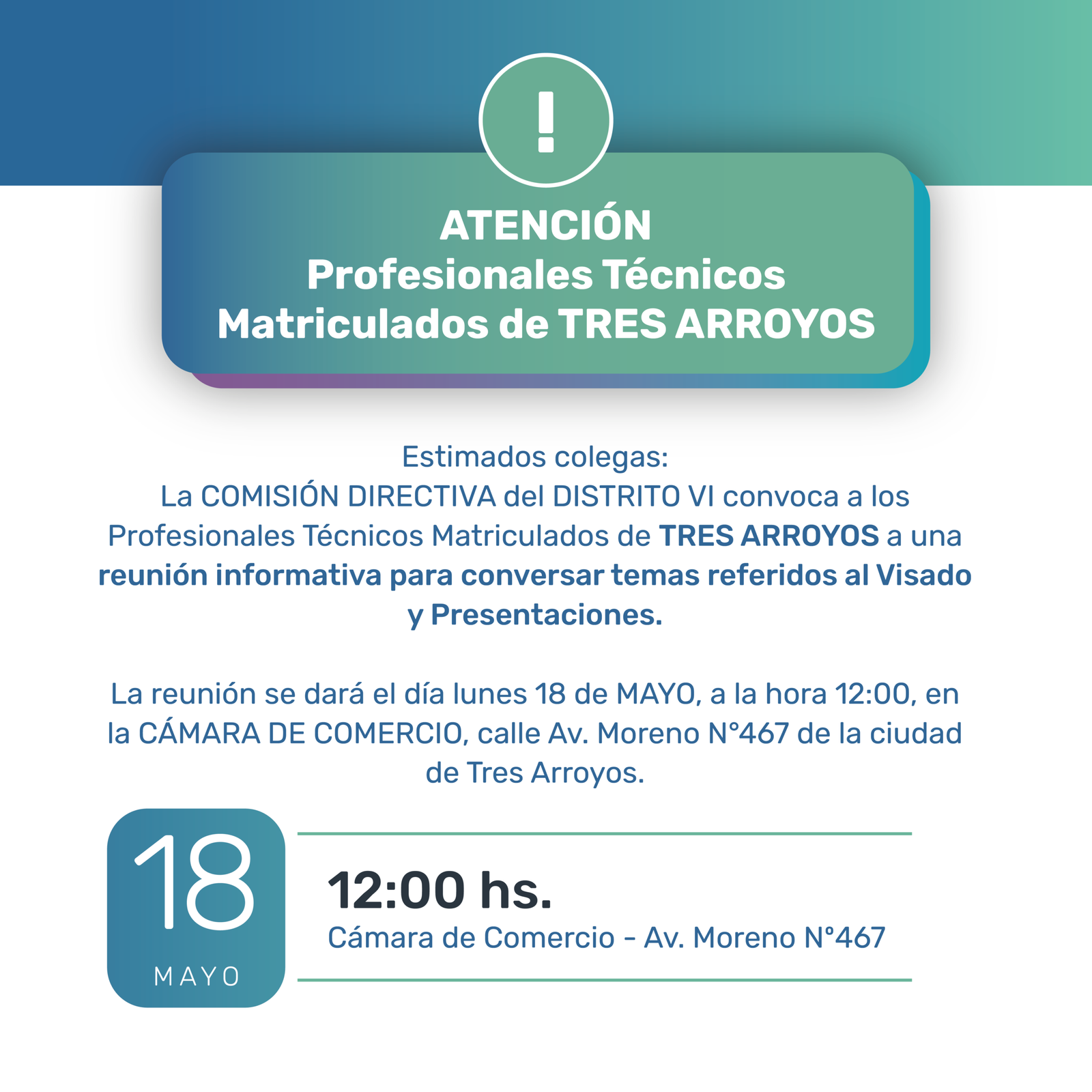Alerta contra estafas - Colegio de Técnicos D6