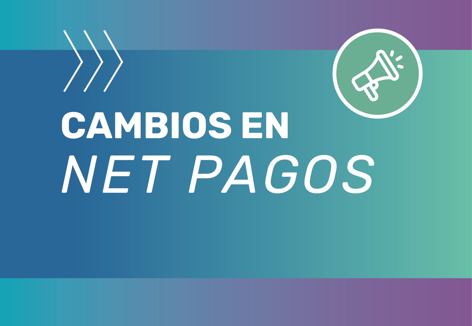 Cambios en NET Pagos